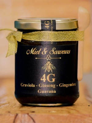 Miel et Saveur 4G: Graviola/Ginseng/Gingembre/Guarana