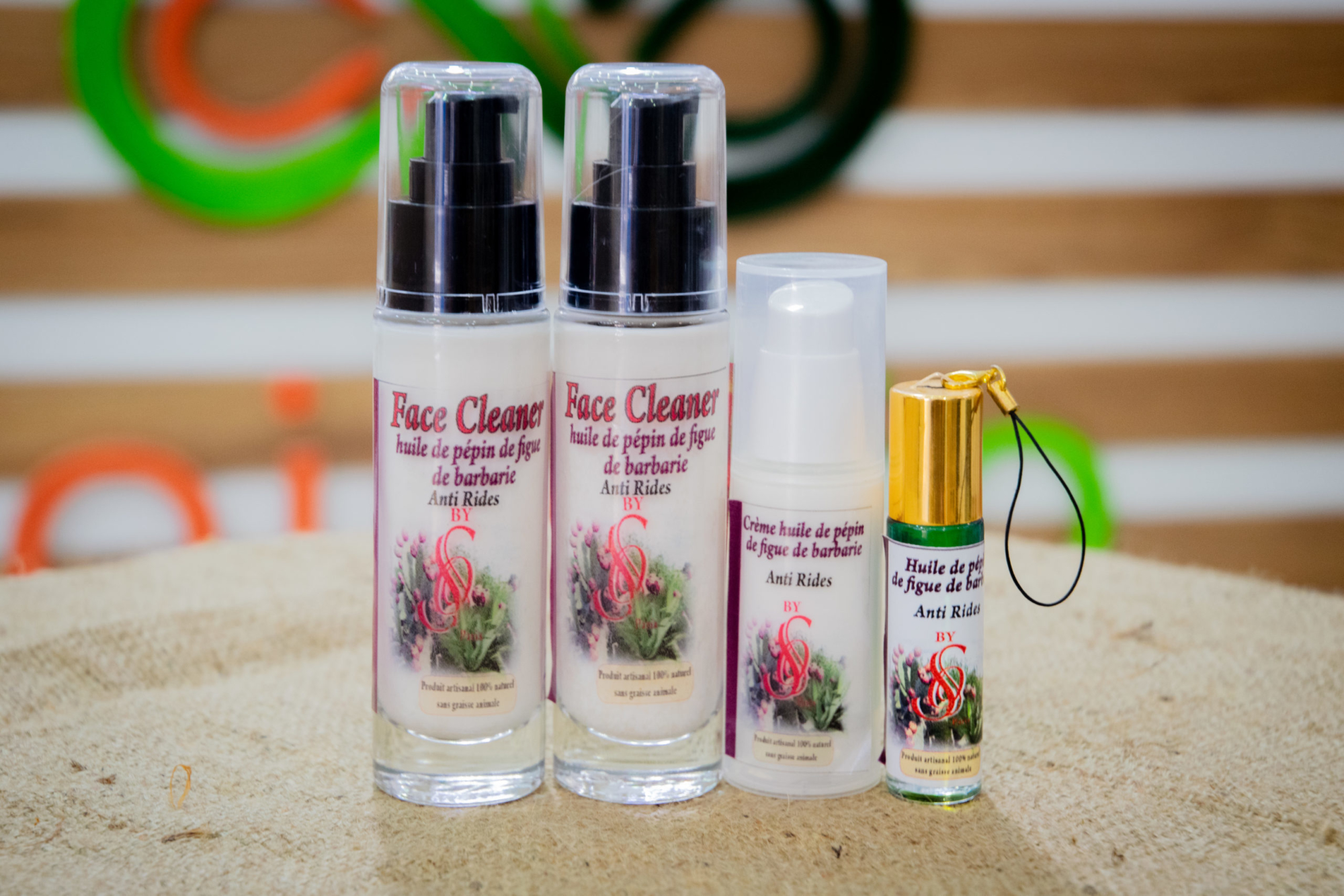 pack huile de pépin de figue de barbarie anti ride by SS 2 face cleaner+ 1 créme +1 huile vert